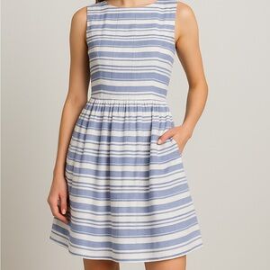 Vince Camuto Blue White Striped Fit & Flare Dress Size 0